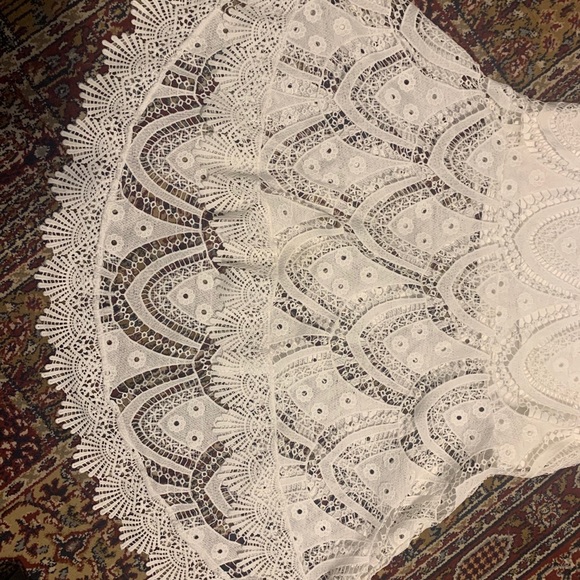White Lace Eyelet Midi Dress - Lulus - Picture 4 of 9